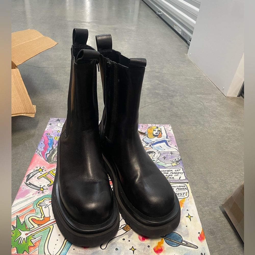 Black Leather Ankle Boots